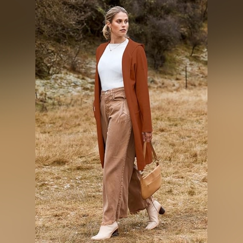 Chic Rust Orange Longline Coat - image 3